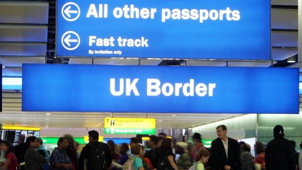 Border control at Heathrow Airport