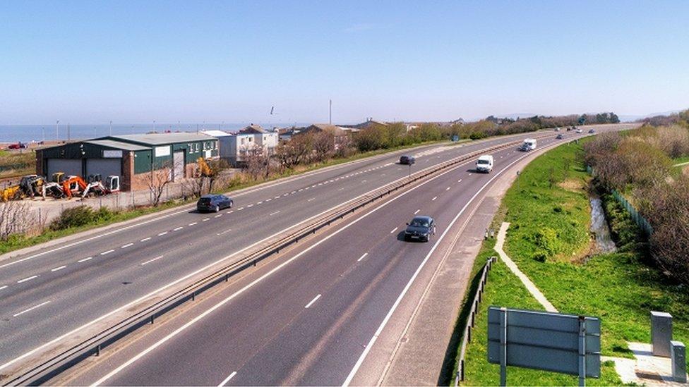 The A55 between Pensarn and Bangor