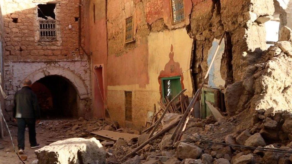 A view of a destroyed building