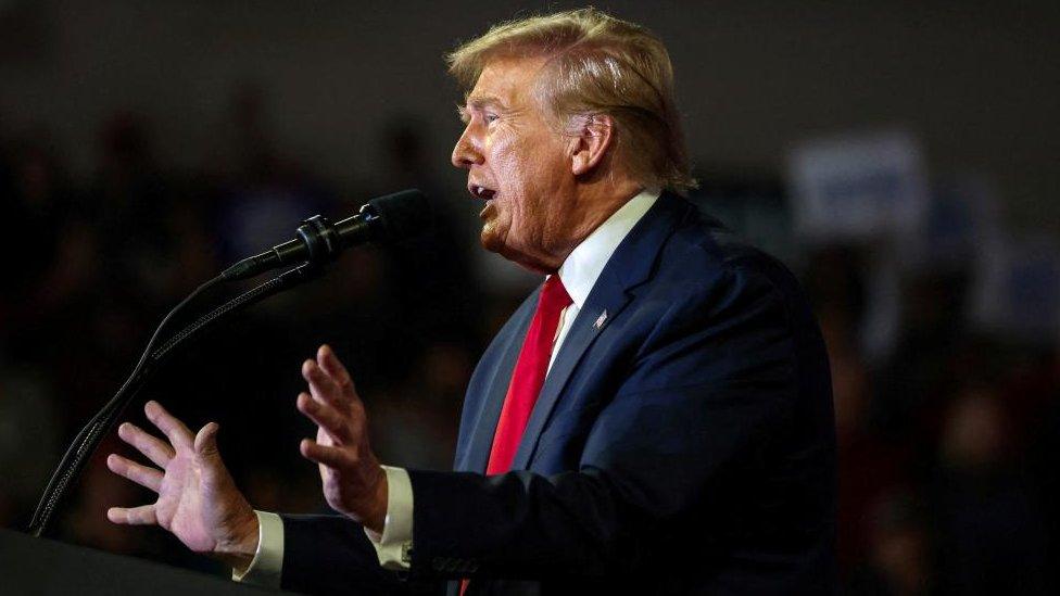 Donald Trump speaks at a rally in South Carolina