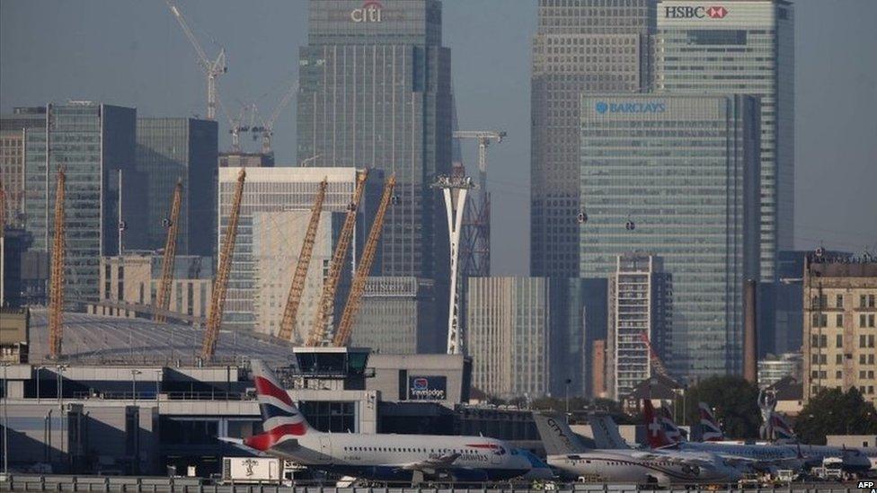 View of Canary Wharf in London