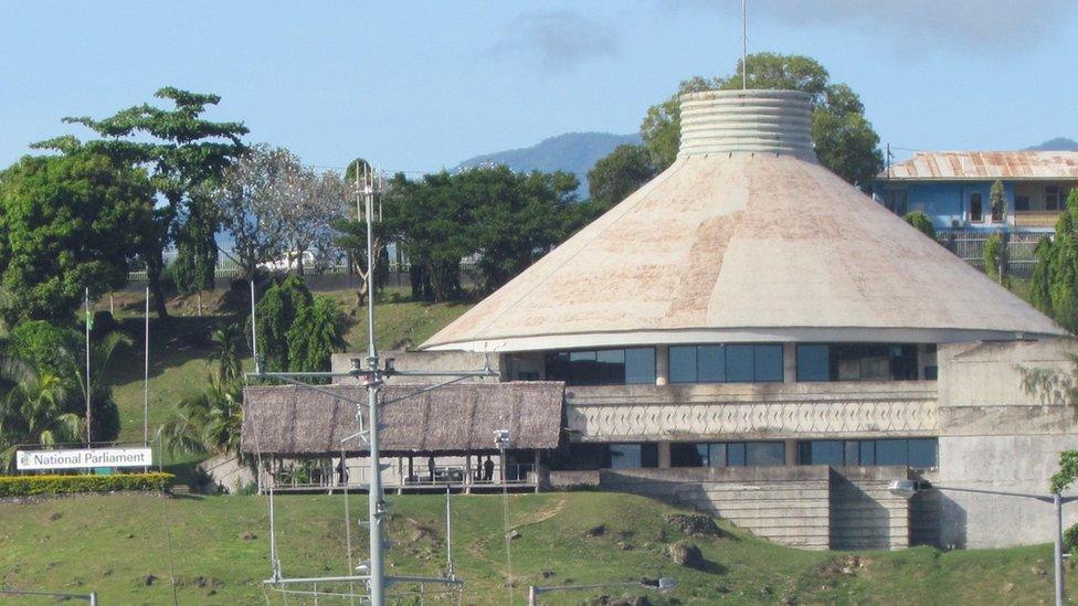 The National Parliament building in Honiara