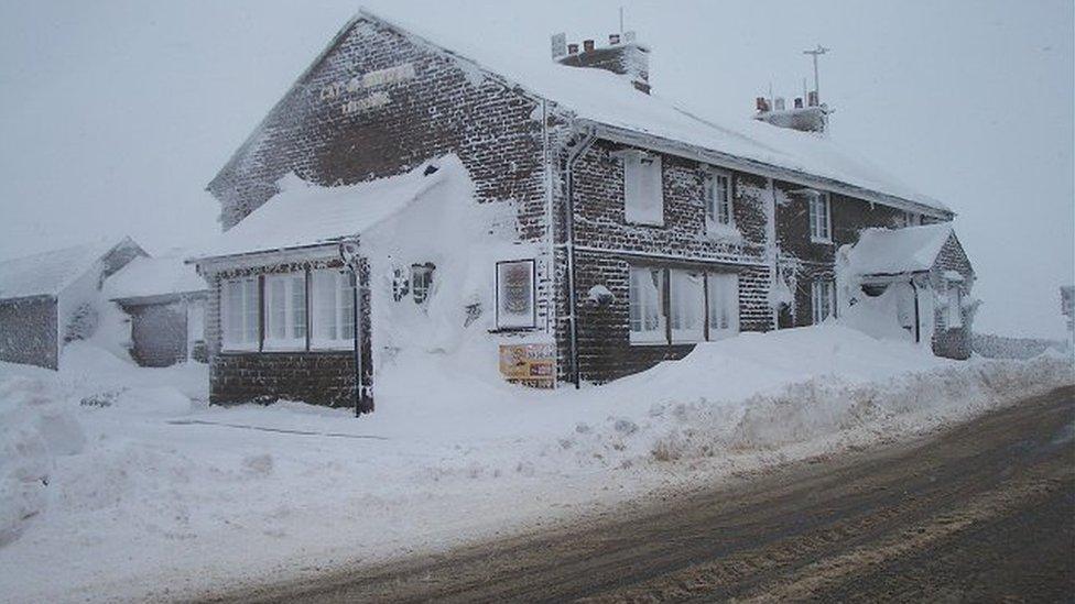 Cat & Fiddle in winter 1978