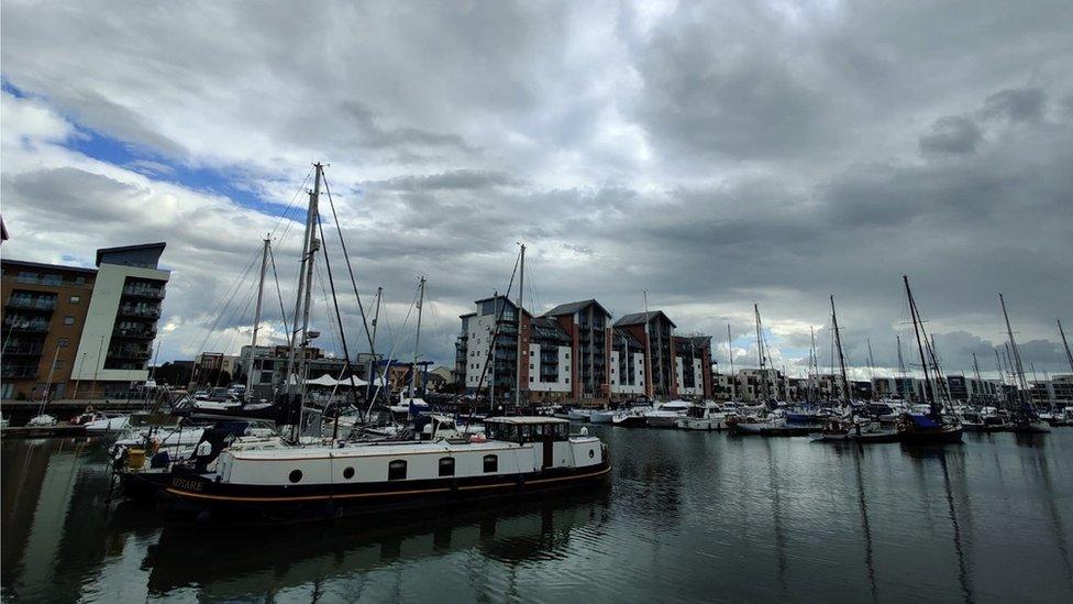 Boat in Portishead marina