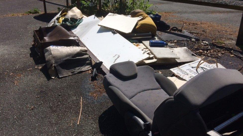 Fly tipping in Powys