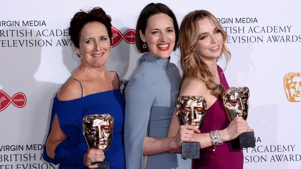 Fiona Shaw, Phoebe Waller-Bridge and Jodie Comer