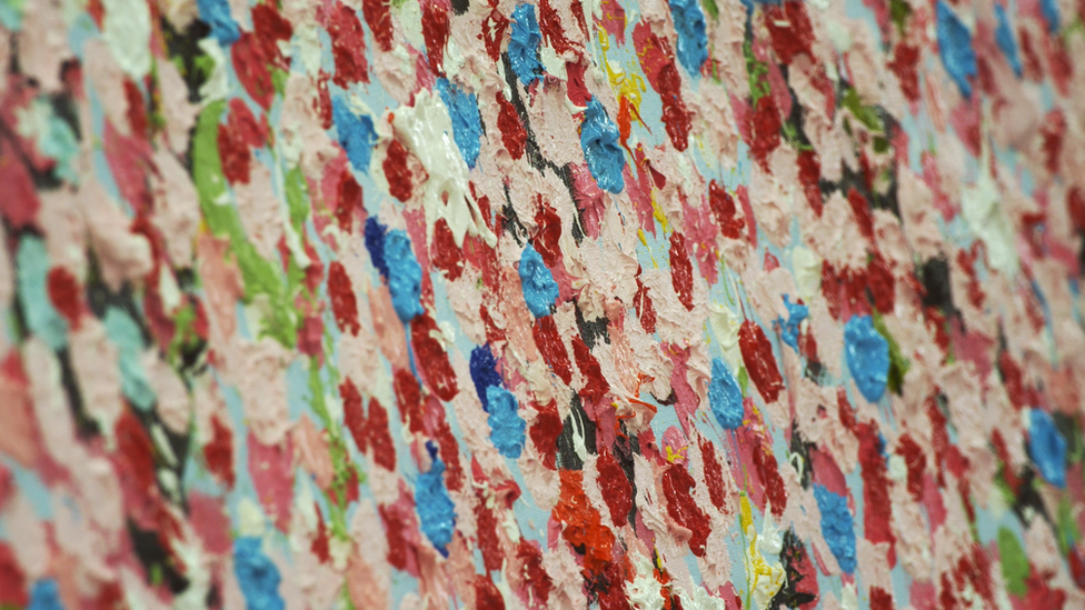 Close-up of painting - © Damien Hirst and Science Ltd. All rights reserved, DACS 2021