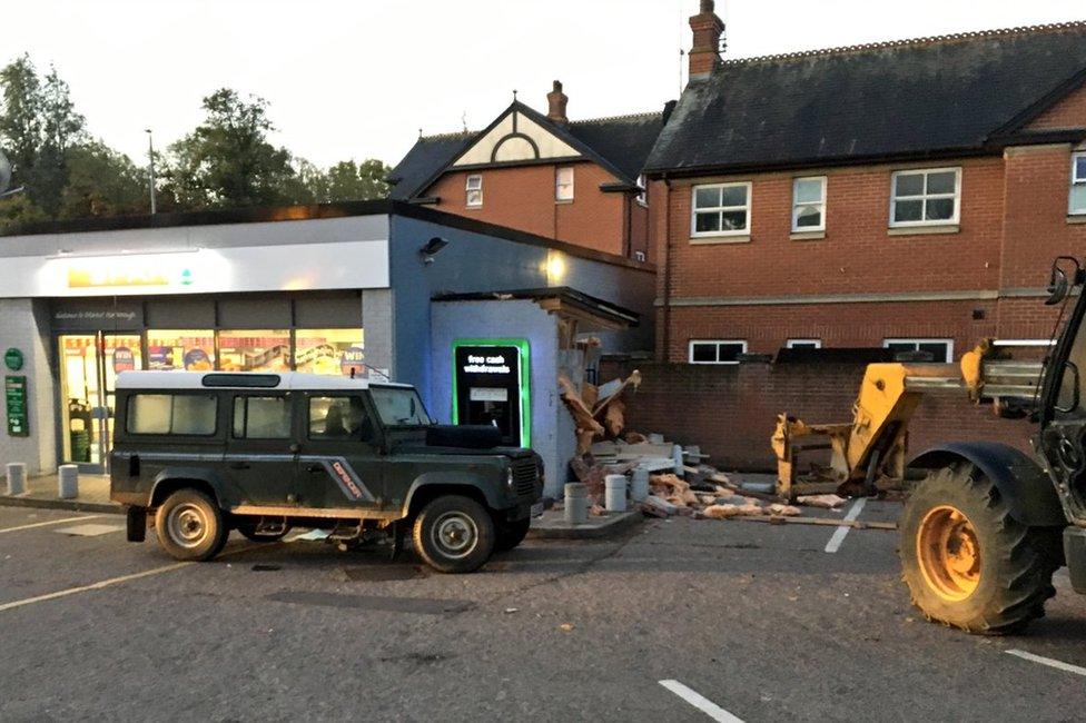 Scene after cash machine was ripped from wall