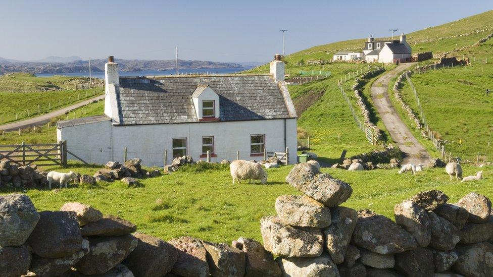 Crofting cottage at Blairmore near Kinlochbervie