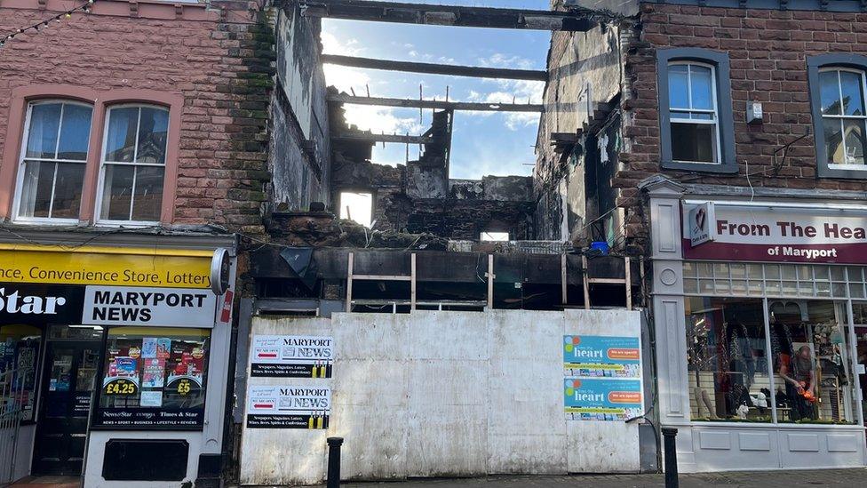 The fire-ravaged remains of the Bakehouse building