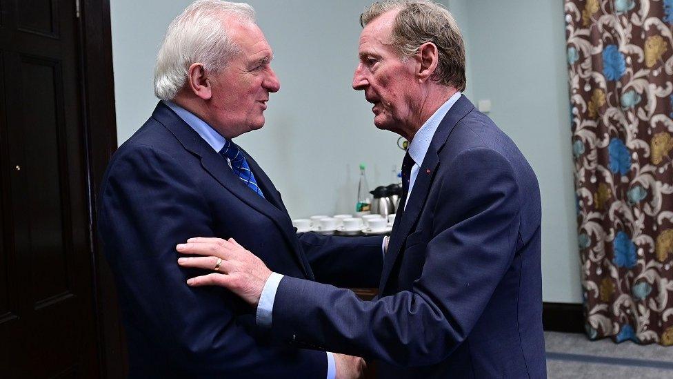 David Trimble and Bertie Ahern at Queen's University