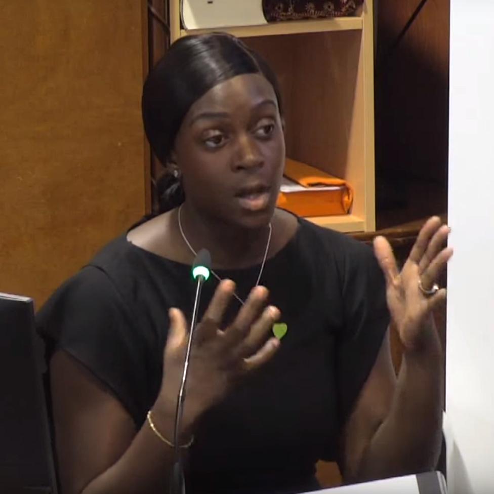 Rosemary Oyewole giving evidence