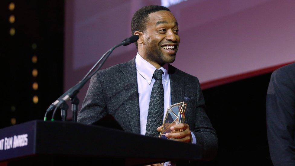 Actor Chiwetel Ejiofor onstage as he accepts the Richard Harris Award