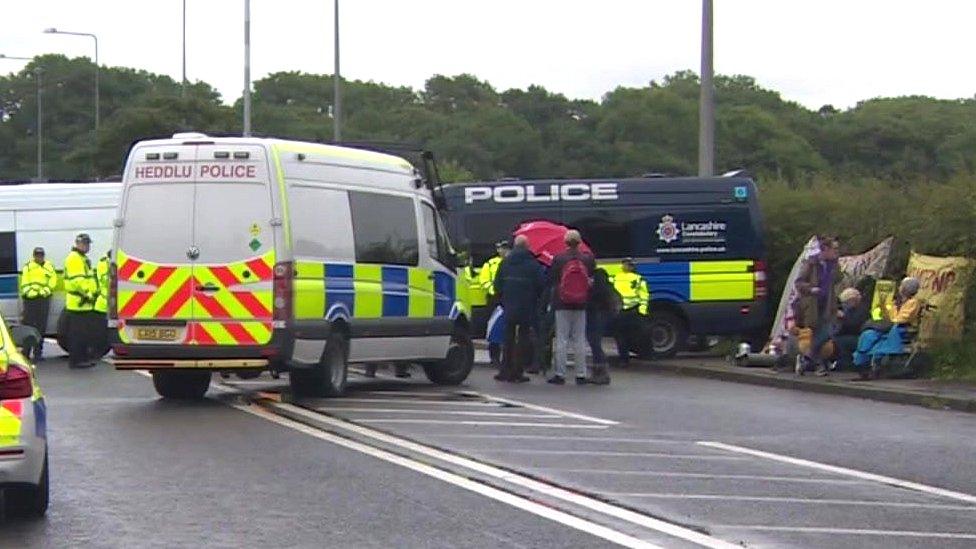 Welsh police at Little Plumpton