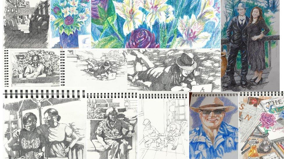 Pages from Prof Dunlop’s fifth sketchbook of drawings