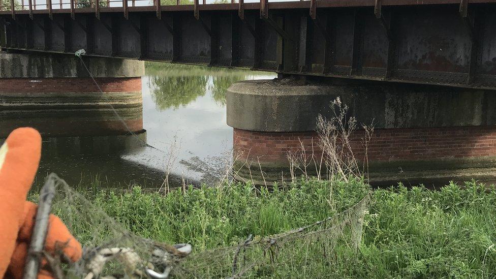 Derelict bridge on the Coronation Channel i Spalding