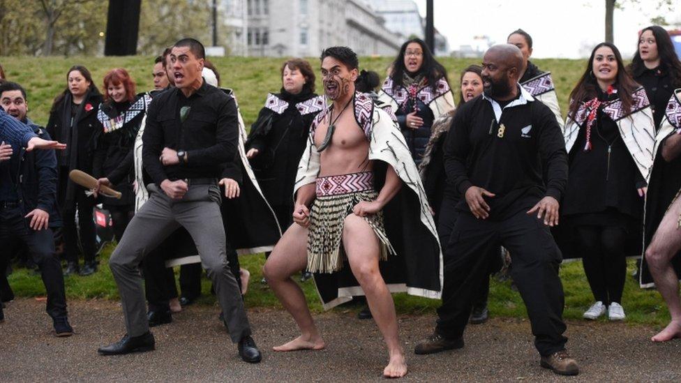 A performance of a traditional dance from New Zealand