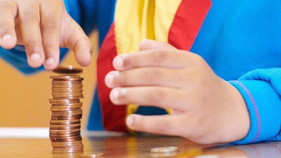 Scout counting coins