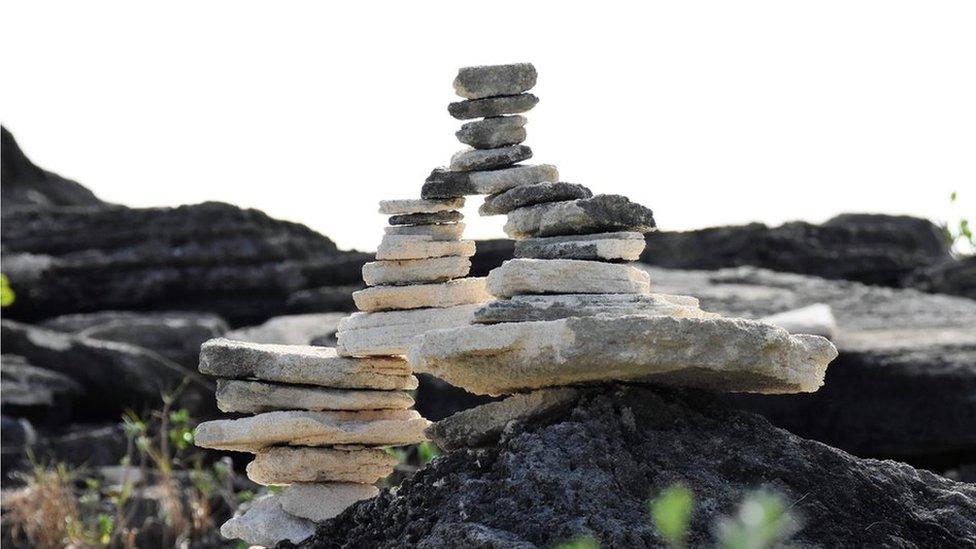 A photo of one of the piles of rocks in Bermuda