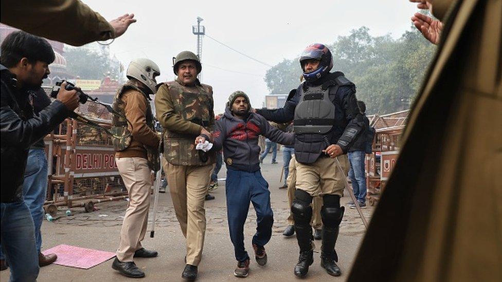 CAA: Hundreds of protesters were detained by Delhi Police during the protest rally in New Delhi India on 19 December 2019.