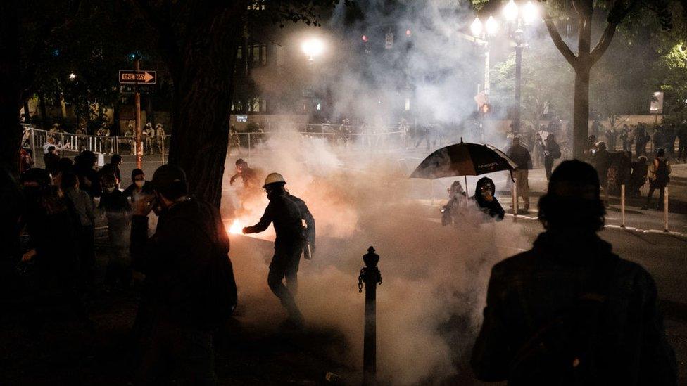 Protest in Portland on Friday 17 July