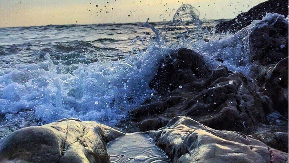 Waves at Bracelet Bay, Mumbles, Swansea