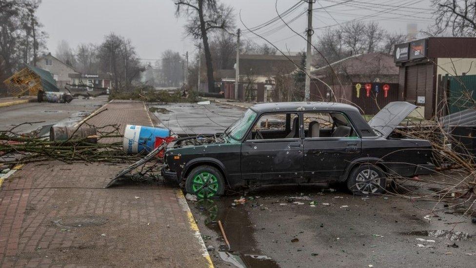 Ruined car in Bucha, 1 April