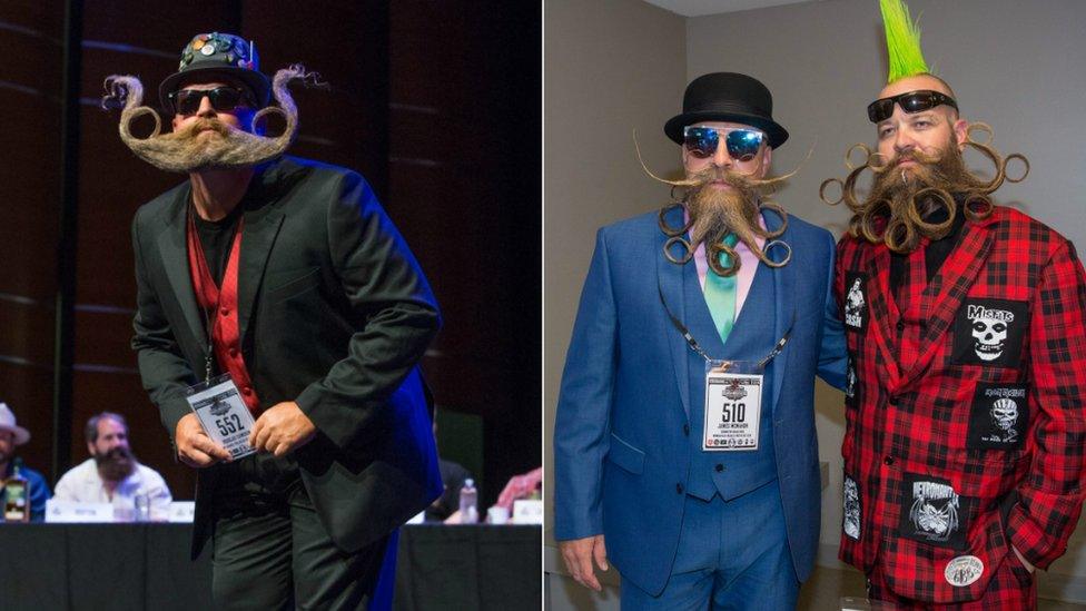 Composite image of competitors at the 2017 Remington Beard Boss World Beard Moustache Championships