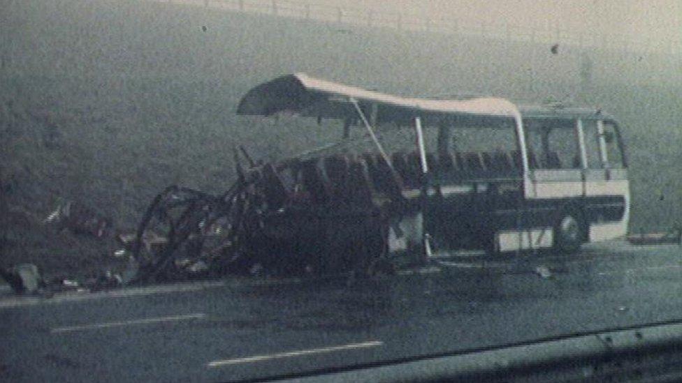 Picture of the coach after explosion