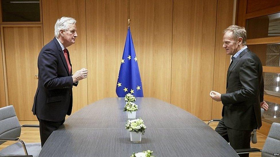 Michel Barnier and Donald Tusk