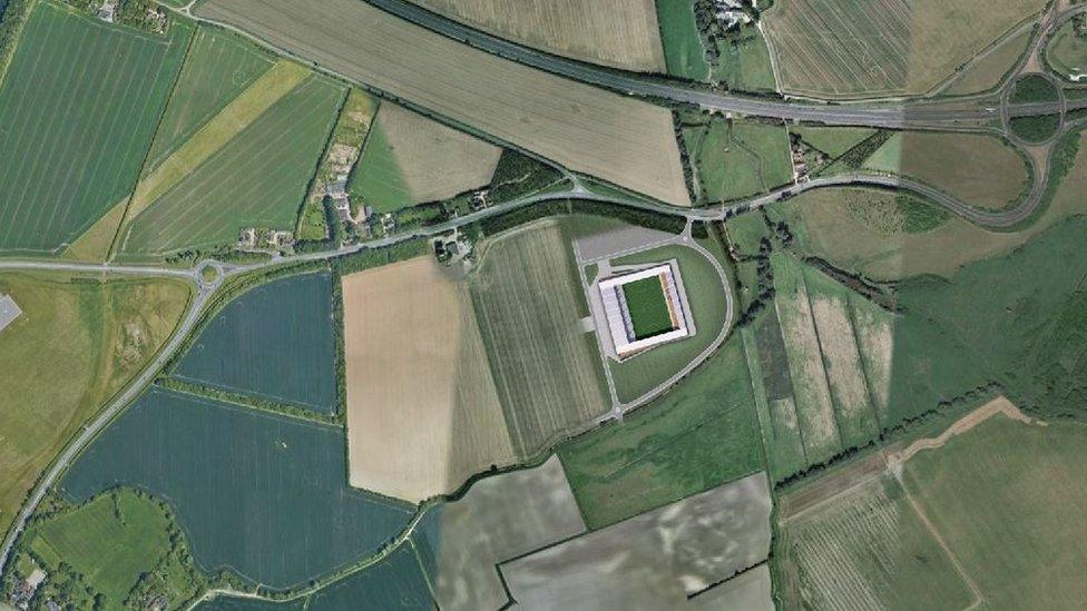 Aerial view of Cambridge United's future stadium