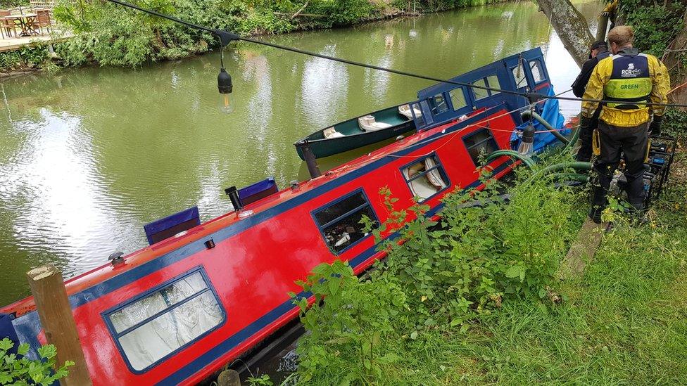 A boat in a river