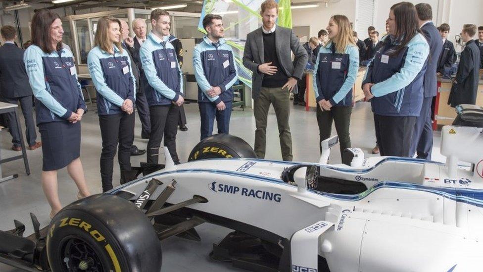 Prince Harry visits Silverstone