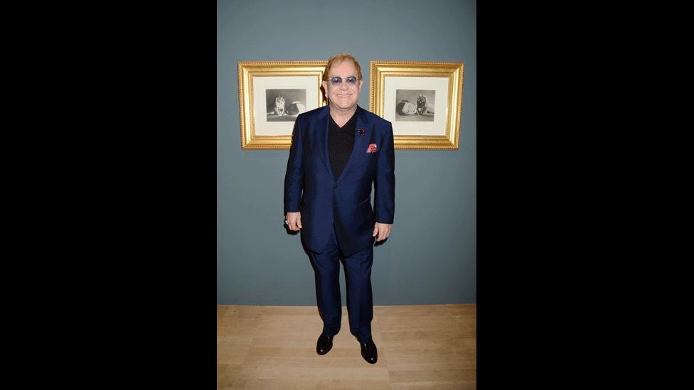 Sir Elton John was on hand at the preview of the exhibition of his photographs at Tate Modern