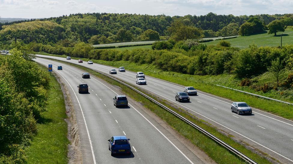 The A55 in North Wales