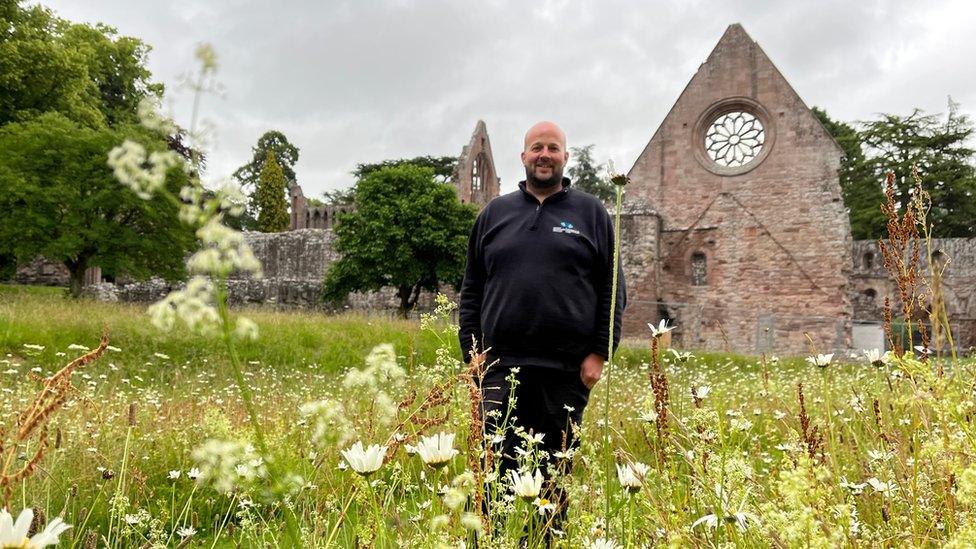 Mark Gillie at one of the wild flower meadows