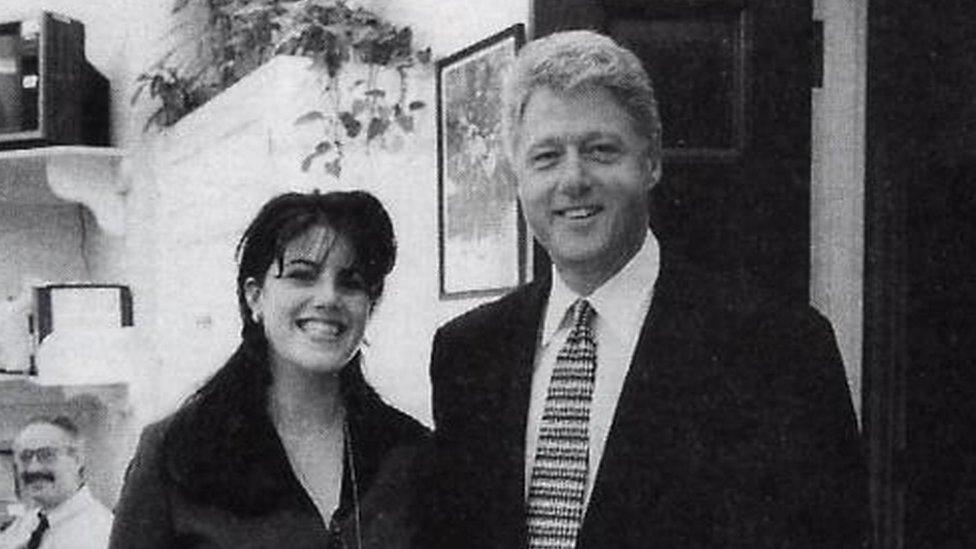 Monica Lewinsky and Bill Clinton at the White House