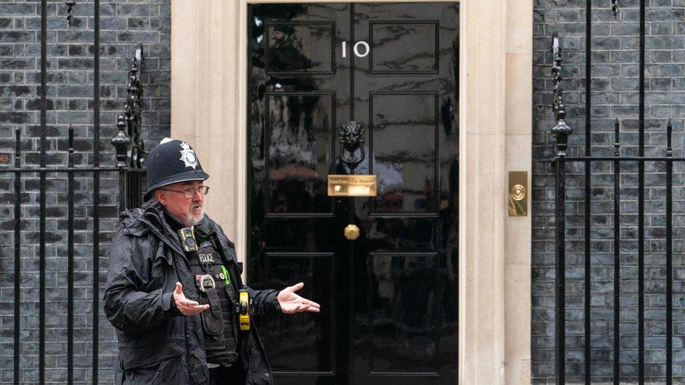 A police officer outside 10 Downing Street