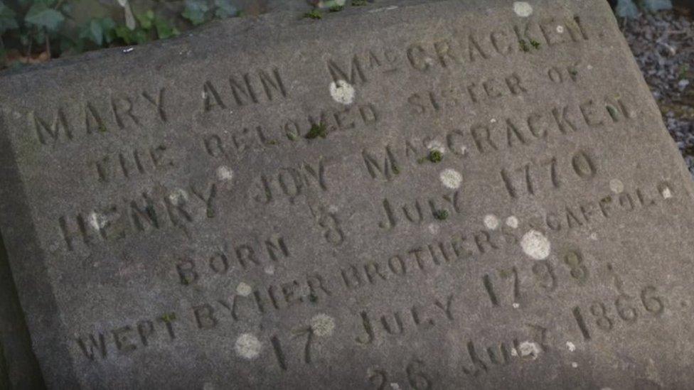 Mary McCracken's gravestone