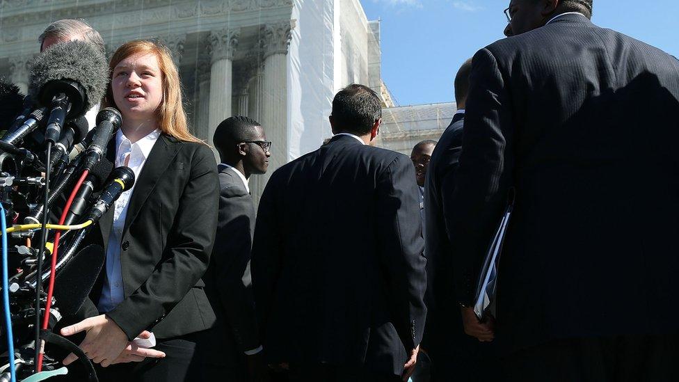 Abigail Fisher, pictured, argued that she was rejected by the University of Texas based on her white race