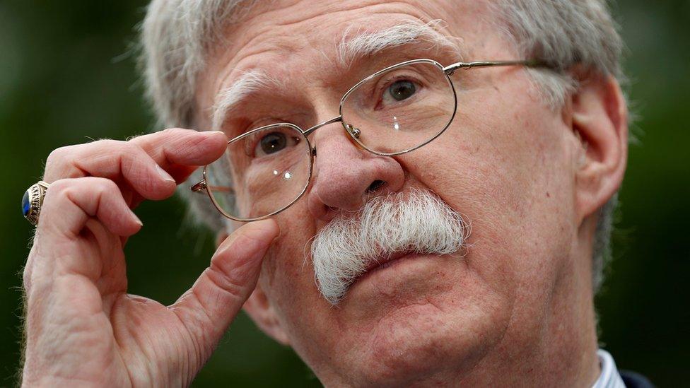 U.S. national security adviser John Bolton speaks to reporters at the White House in Washington, U.S., May 1, 2019