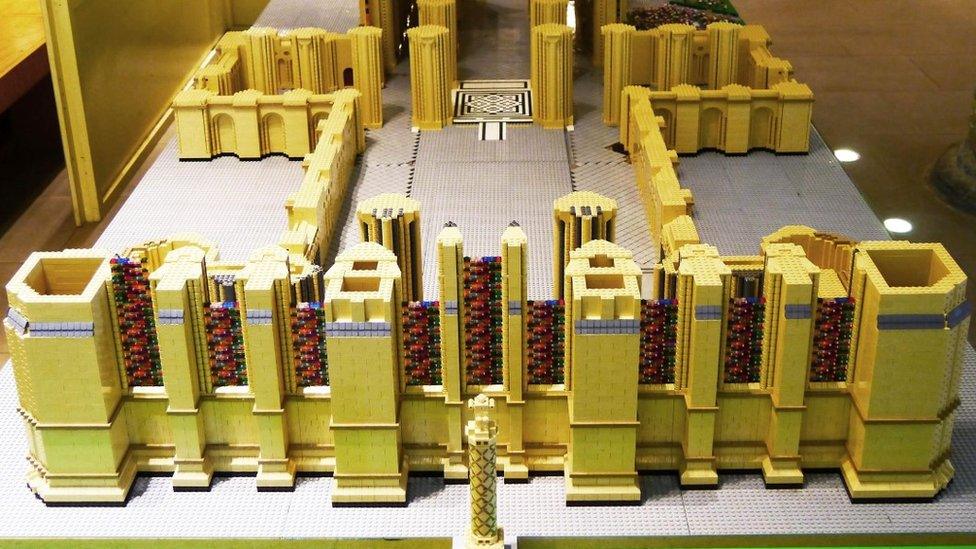 Lego model of Durham Cathedral