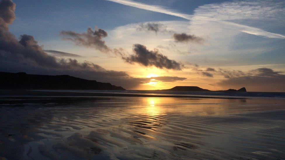 As Christmas dawns...Bethan Davies captured the calm before Storm Barbara on Rhosilli beach, Gower, for our Pic of the Day