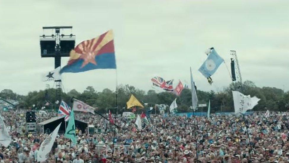 The Glastonbury crowd as seen in the trailer for A Star is Born