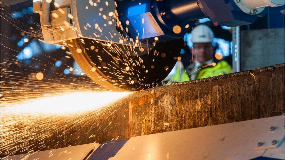 A ThyssenKrupp steel slabs plant in Germany