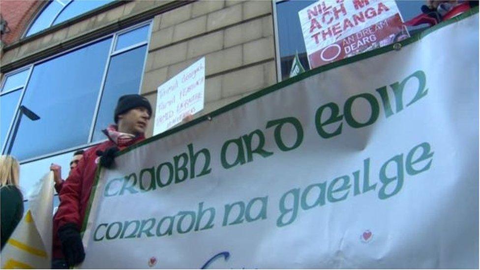 Irish language protesters