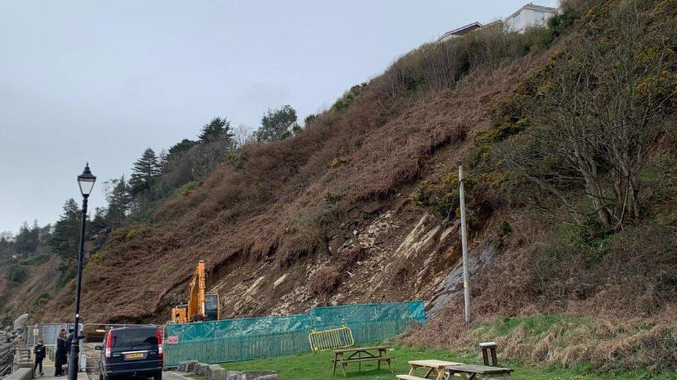 Construction site at end of Laxey promenade