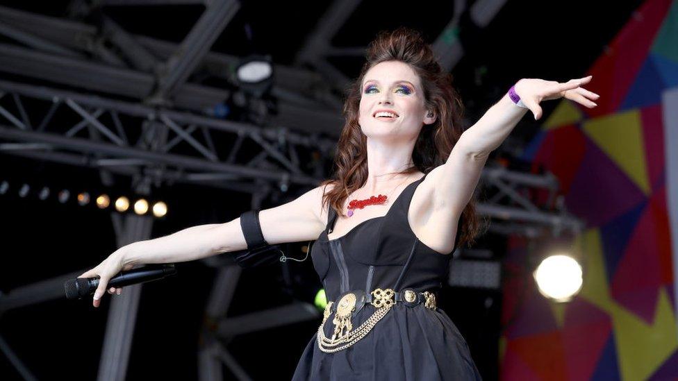 Sophie Ellis-Bextor performs on the Trafalgar Square Stage during Pride In London on July 7, 2018