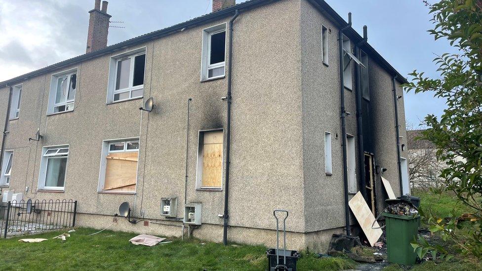 burnt house in Heathfield Road