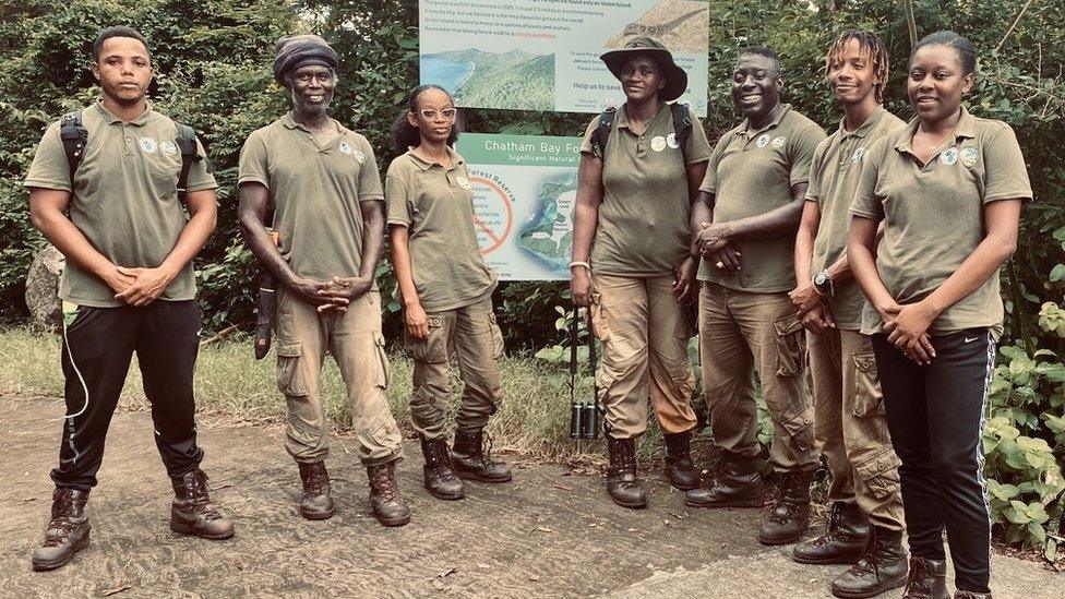 Union Island wardens pose for a photo